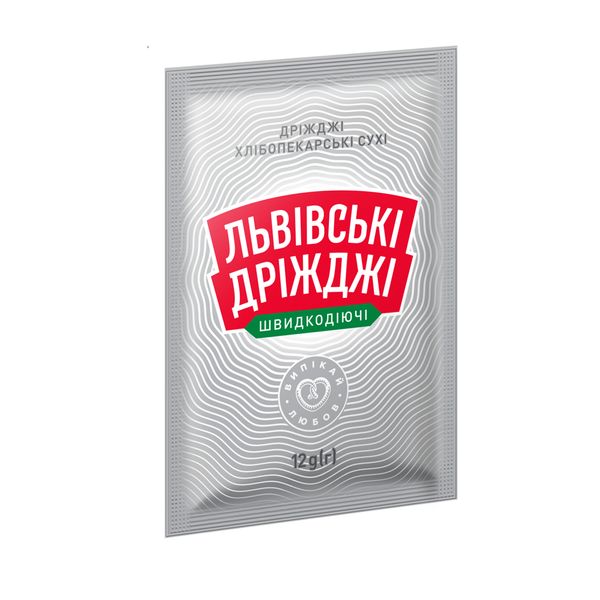 Сухі дріжджі Львівські дріжджі хлібопекарські швидкодіючі 12 г A0240118 фото